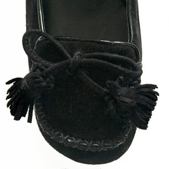 Chloe Black suede pump with bow and tassel, square toe, size 37.5 EU - Picture 3 of 4